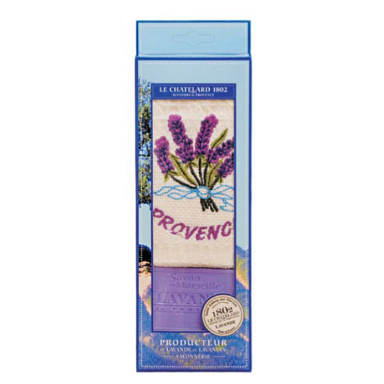 Le Chatelard Lavender toilet soap 100 g + beige cotton towel 40 x 60 cm, cosmetic set