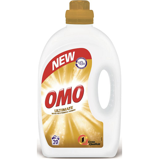 Omo Ultimate With Whiteness Power washing gel, white laundry 25 doses 1.83 l