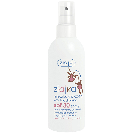 Ziaja Ziajka SPF30 water-resistant sunscreen milk for children from 1 year spray 170 ml