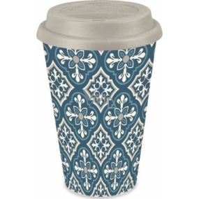 Albi Bamboo travel mug Tiles blue 340 ml