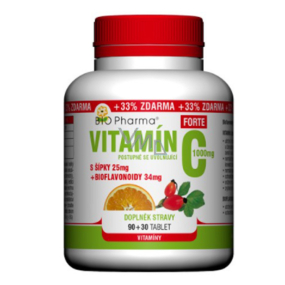 Bio Pharma Vitamin C 1000 mg + darts 25 mg + Bioflavonoids 34 mg 90 + 30 tablets
