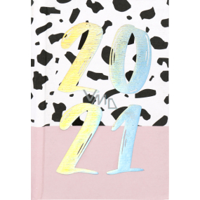 Albi Diary 2021 mini Pink-white with black spots 7.5 x 11 x 1 cm
