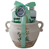 Salsa Collection Marakuja and Grep shower gel 90 ml + body lotion 90 ml + bath rose 3 x 3 g, cosmetic set in a ceramic pot