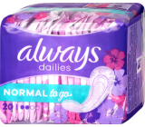 Always Dailies Singles To Go Normal Fresh Scent panty liners 20 pieces