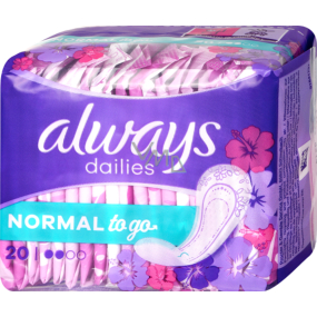 Always Dailies Singles To Go Normal Fresh Scent brief intimate insoles 20 pieces