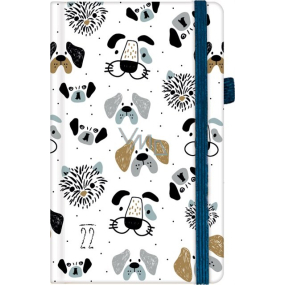 Albi Diary 2022 pocket with rubber band Dogs 15 x 9.5 x 1.3 cm