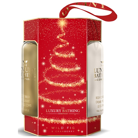 Grace Cole Wild Fig & Cranberry Shower Gel 100 ml + Body Lotion 100 ml + Bath Sponge, Cosmetic Set for Women