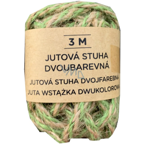 Albi Jute ribbon two-colour Green with natural 3 m