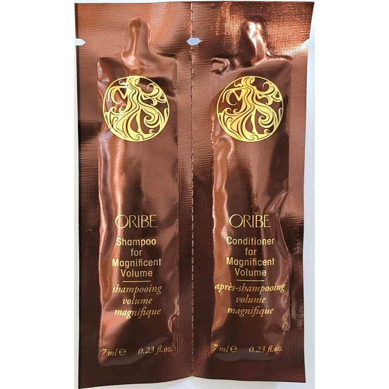 Oribe For Magnificent Volume shampoo and conditioner for magnificent hair volume for fine and normal hair 2 x 7 ml, duopack