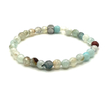 Agate light blue facet bracelet elastic natural stone, ball 6 mm / 16 - 17 cm