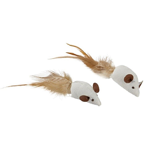 Trixie Sisal Mice with Feathers Cat Toy 5 cm 2 pieces