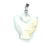 Opalite Angel, angel wings pendant synthetic stone hand cut 25 x 21 x 5 mm, stone of wishes and hope