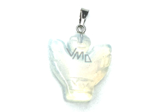 Opalite Angel, angel wings pendant synthetic stone hand cut 25 x 21 x 5 mm, stone of wishes and hope