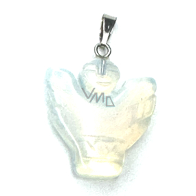 Opalite Angel, angel wings pendant synthetic stone hand cut 25 x 21 x 5 mm, stone of wishes and hope