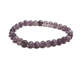 Lepidolite light purple elastic bracelet made of natural stone, ball 6 mm / 16-17 cm, amulet of athletes