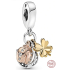 Sterling silver 925 Trio of luck, horseshoe, four-leaf clover, ladybug 3in1, bracelet pendant, animal