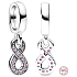 Sterling Silver 925 Infinity Sparkle Charm - Infinity, Pendant Bracelet Symbol
