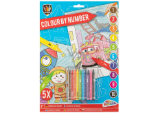 Ditipo Vehicles paint by numbers set for boys 33 x 24 cm, age 3+