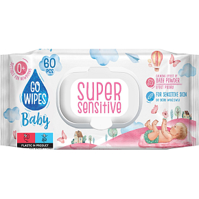 Go Wipes Baby Super Sensitive Baby Wet Wipes, 60 pcs