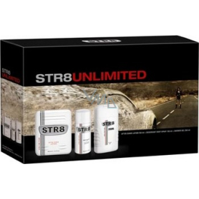 Str8 Unlimited aftershave 50 ml + deodorant spray 150 ml + shower gel 250 ml, cosmetic set