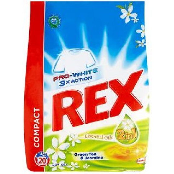 Rex 3x Action Green Tea & Jasmine Pro-White washing powder 20 doses of 1.5 kg