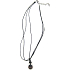 Black leather necklace with silver pendant 45 cm