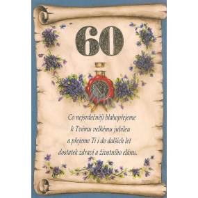 Nekupto Birthday card 60 heart greeting card