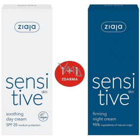 Ziaja Sensitive Skin soothing day cream reducing irritation 50 ml + Sensitive Skin firming night cream reducing irritation 50 ml, duopack