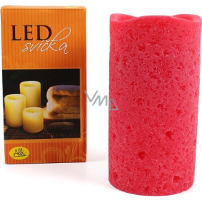 Albi Led candle ripple big red