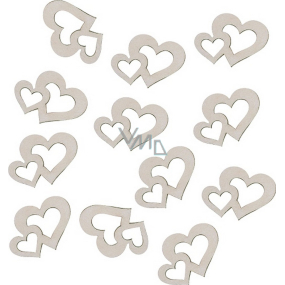 Wooden hearts 4 cm 12 pieces