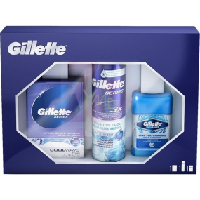 Gillette Series Cool Wave Fresh aftershave 100 ml + Endurance Cool Wave antiperspirant deodorant gel 70 ml + Series 3 x Action Sensitive Cool shaving gel 200 ml, cosmetic set for men