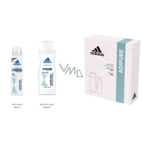 Adidas Adipure deodorant spray 150 ml + shower gel 250 ml, cosmetic set for women