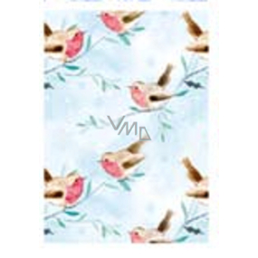 Ditipo Gift wrapping paper 70 x 200 cm Light blue bird and snowflakes