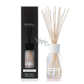 Millefiori Milano Natural White Mint & Tonka - White mint and Tonka beans Diffuser 250 ml + 8 stalks 30 cm long for medium-sized spaces lasts at least 3 months