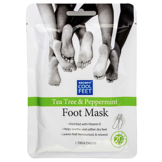 Escenti Cool Feet Tea Tree & Peppermint Foot Mask 1 Pair