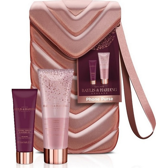 Baylis & Harding Cranberry Martini hand cream 50 ml + lip gloss + bag, cosmetic set