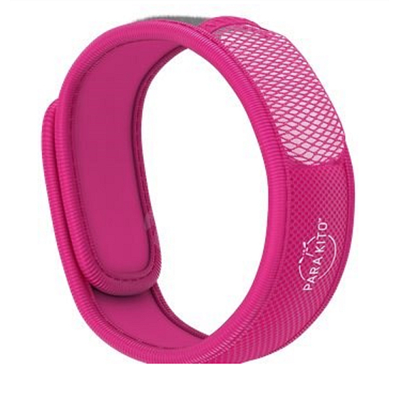 Parakito Mosquito Repellent Bracelet Colorful Pink Natural, Refillable, Waterproof, 24h/day Protection - 15 Days per Refill + Two Refills