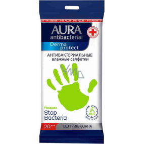 Aura Antibacterial wet wipes for hands 20 pieces
