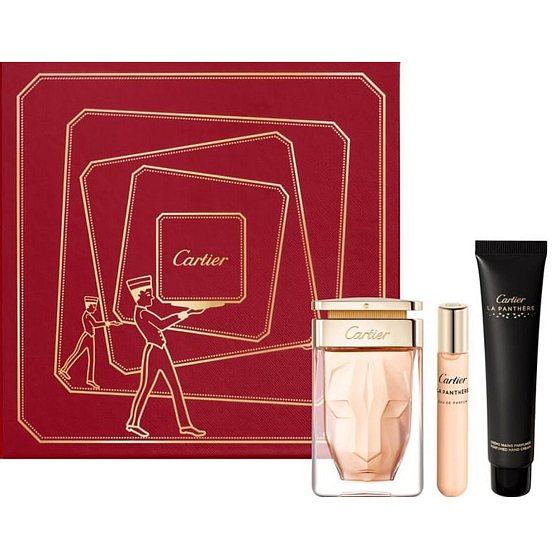 Cartier La Panthere eau de parfum for women 75 ml + eau de parfum for women miniature 15 ml + hand cream 40 ml, gift set for women