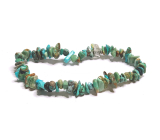 Turquoise bracelet elastic chopped natural stone 16 - 17 cm, lucky stone, talisman of travelers and animal lovers