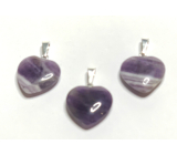 Amethyst Heart Pendant natural stone 1,5 cm 1 piece, stone of kings and bishops