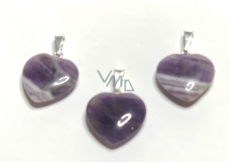 Amethyst Heart Pendant natural stone 1,5 cm 1 piece, stone of kings and bishops