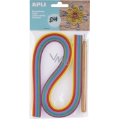 Apli Quilling paper strips mix of colours 0,5 x 54 cm 120 pieces + rolling tool 1 piece, set