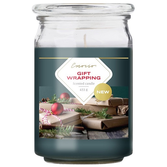 Emocio Gift Wrapping - Gift pack scented candle glass with glass lid 453 g 93 x 142 mm
