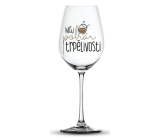 Nekupto Funny wine glass with print My cup of patience 440 ml