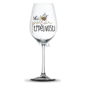 Nekupto Funny wine glass with print My cup of patience 440 ml