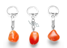 Carnelian keychain pendant natural stone approx. 10 cm 1 piece, , Teaching us here and now