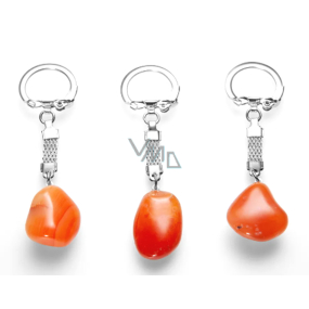 Carnelian keychain pendant natural stone approx. 10 cm 1 piece, , Teaching us here and now