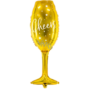 Ditipo Balloon foil inflatable glass Cheers gold 80 cm
