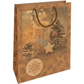Nekupto Gift kraft bag 28 x 37 cm Christmas candle